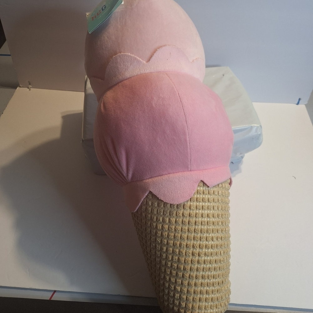 Ice Cream Cone Double Scoop Plush Toy. Large 20" - Picture 7 of 9